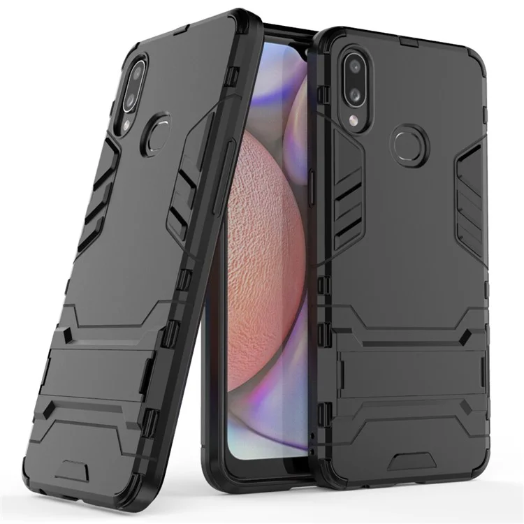 Plastic + TPU Hybrid Case with Kickstand for Samsung Galaxy A10s - Black