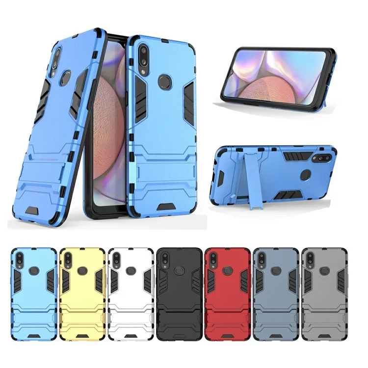 Plastic + TPU Hybrid Case with Kickstand for Samsung Galaxy A10s - Black