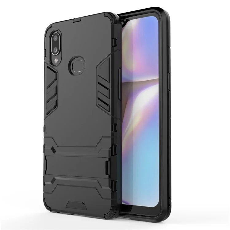 Plastic + TPU Hybrid Case with Kickstand for Samsung Galaxy A10s - Black