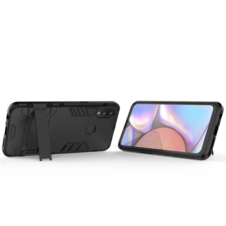 Plastic + TPU Hybrid Case with Kickstand for Samsung Galaxy A10s - Black