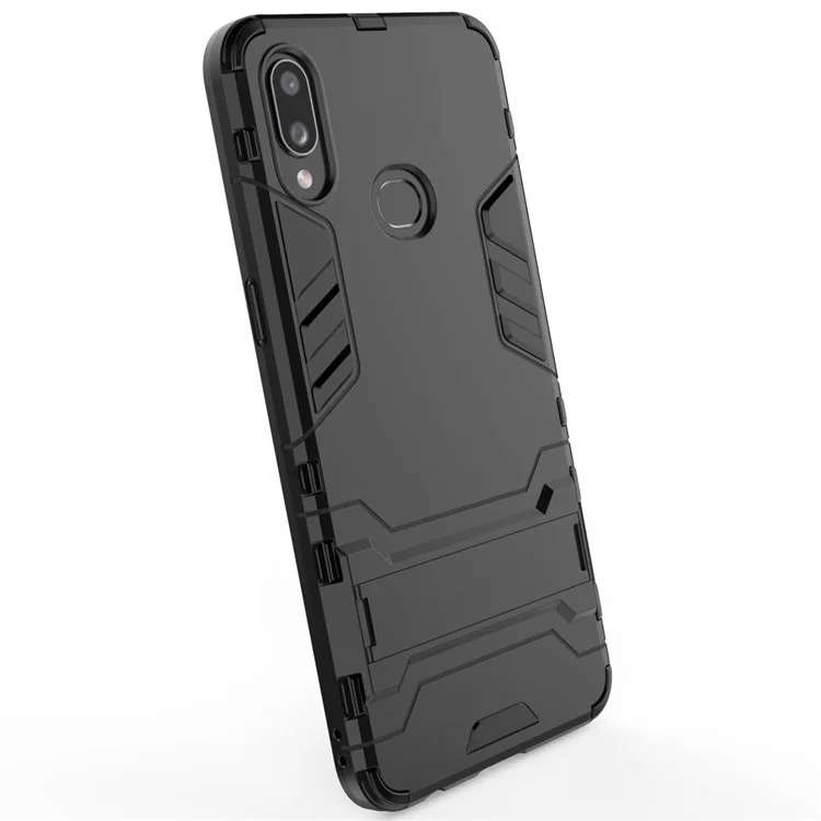 Plastic + TPU Hybrid Case with Kickstand for Samsung Galaxy A10s - Black