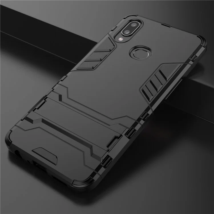Plastic + TPU Hybrid Case with Kickstand for Samsung Galaxy A10s - Black