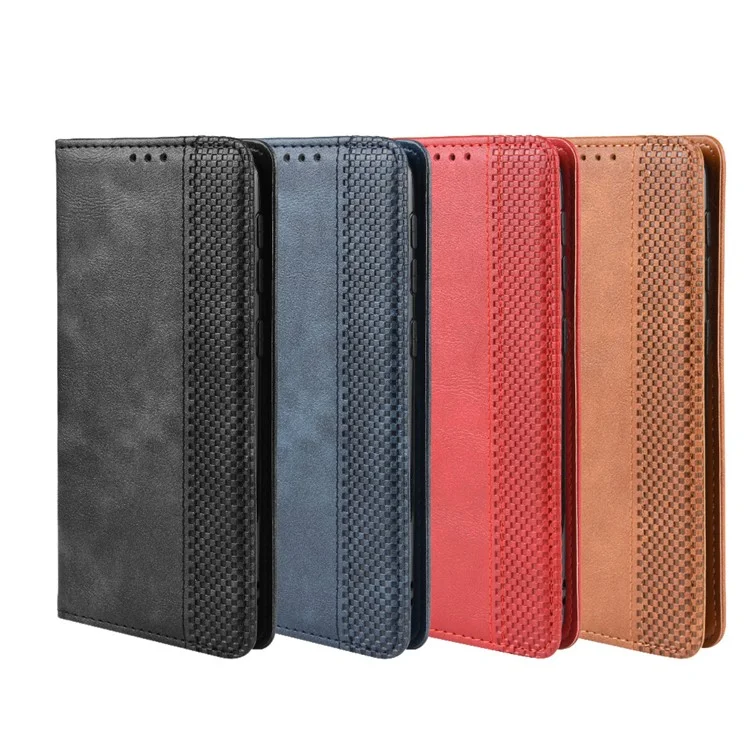 Cassa In Cuoio Auto-assorbito In Stile Retrò Per Samsung Galaxy M30S / M2 - Nero