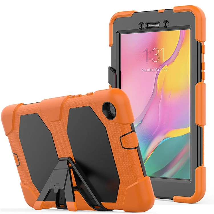 Schocksicherer Kickstand-pc+silikon-tablet-hülle Für Samsung Galaxy Tab A 8.0 Wi-Fi (2019) SM-T290/T295 - Orange