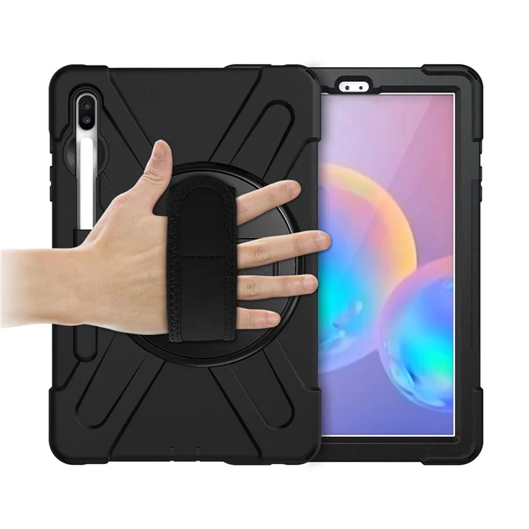 X-Shape PC + TPU Combo Case с Ручной Ремешком Для Samsung Galaxy Tab S6 SM-T860 (Wi-Fi)/T865 (LTE) - Черный