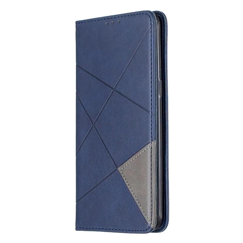 Geometric Pattern Stand Leather Card Holder Case for Samsung Galaxy A10s - Blue