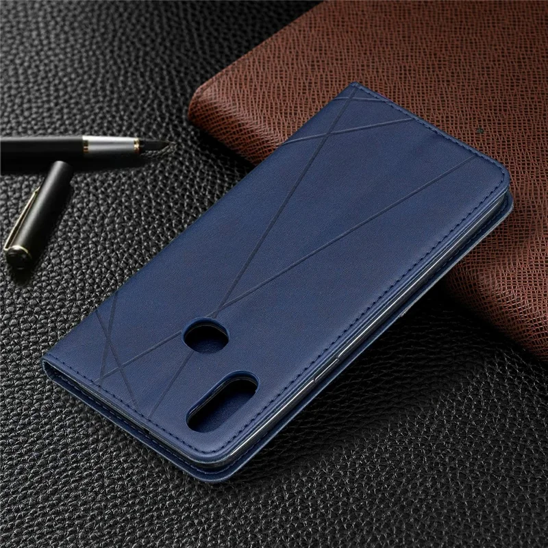 Geometric Pattern Stand Leather Card Holder Case for Samsung Galaxy A10s - Blue