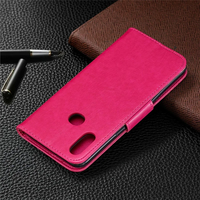 Imprint Butterfly Leather Wallet Case for Samsung Galaxy A10s - Rose