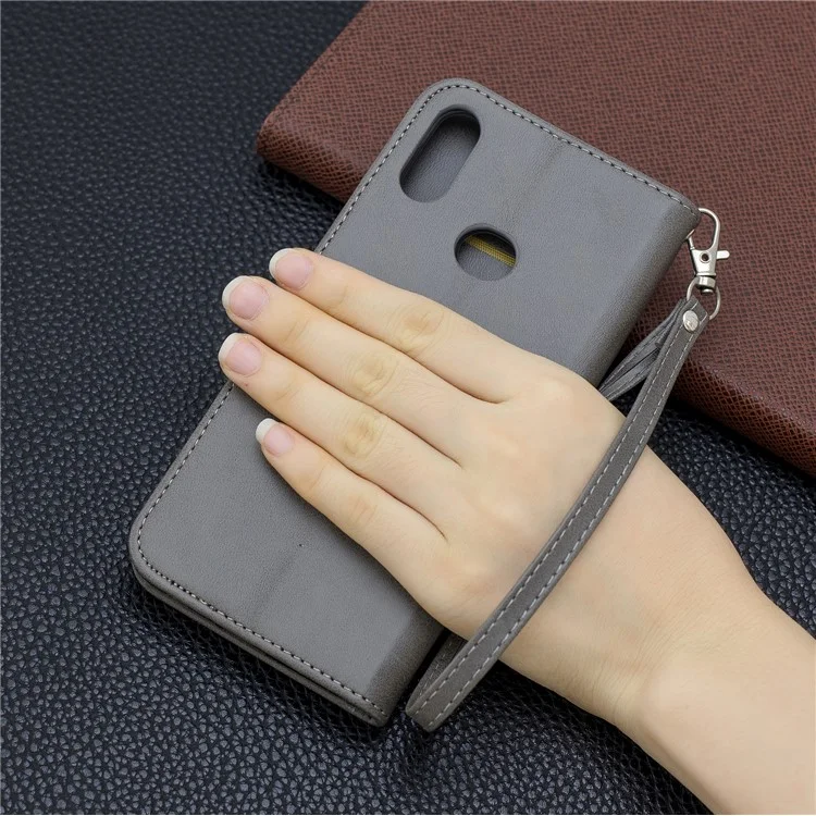 PU Leather Wallet Stand Case for Samsung Galaxy A10s - Grey