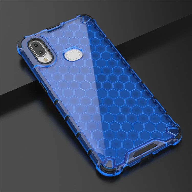 Honeycomb Pattern Shock-proof TPU + PC Combo Shell for Samsung Galaxy A10s - Blue