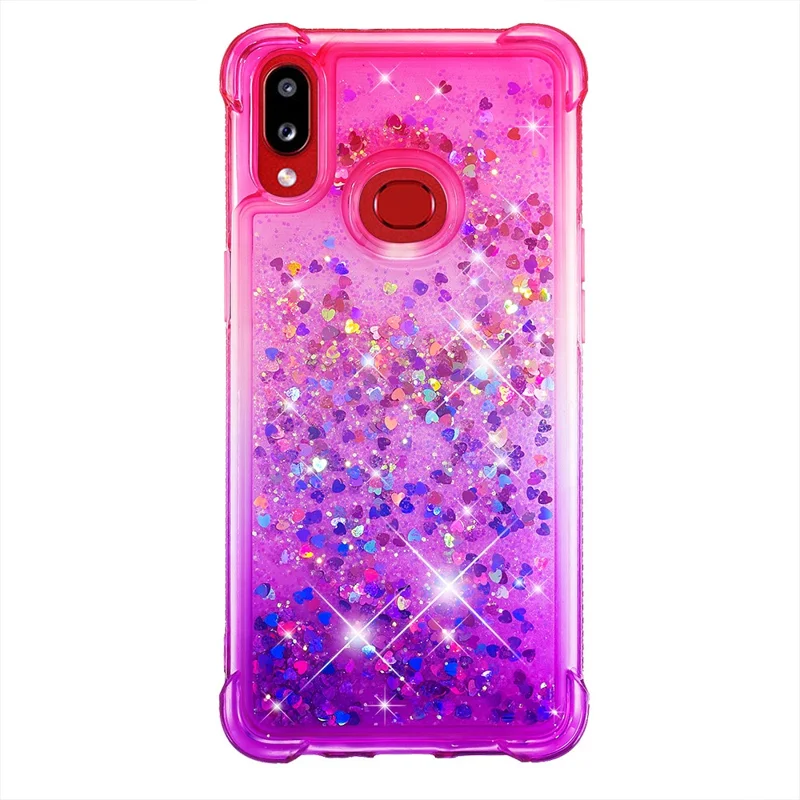 Gradiënt Glitter Quicksand TPU Telefoonhoesje voor Samsung Galaxy A10s - Roze/Paars