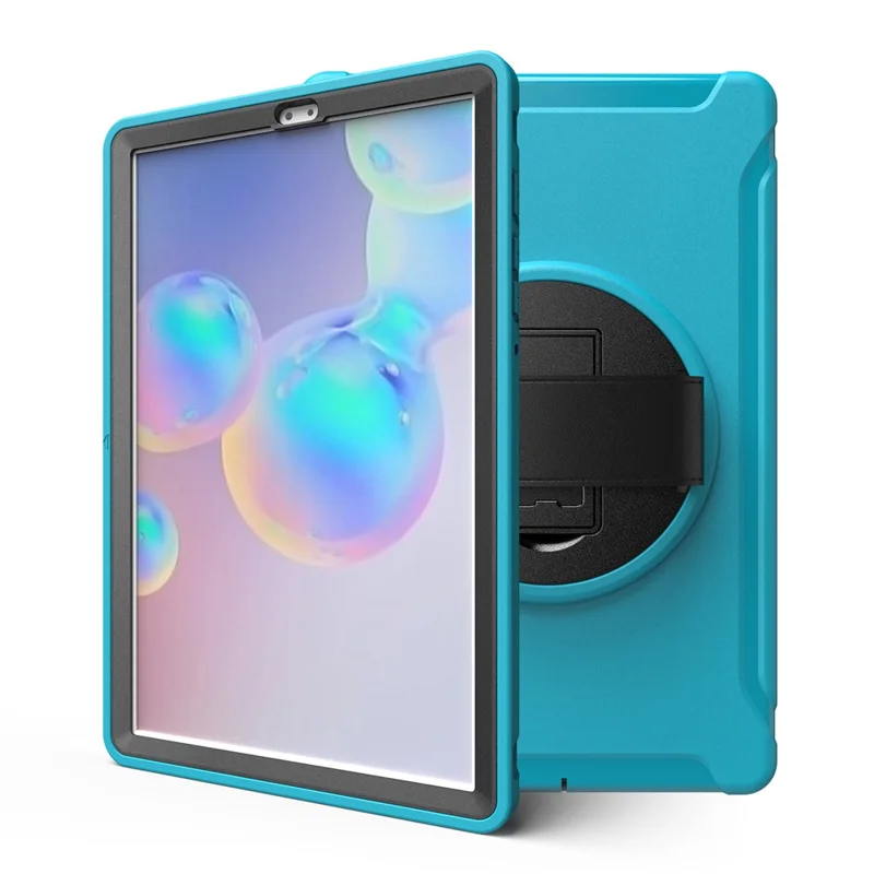 360° Swivel Kickstand PC + TPU Tablet Combo Shell with Hand Strap for Samsung Galaxy Tab S6 SM-T860/T865 - Baby Blue