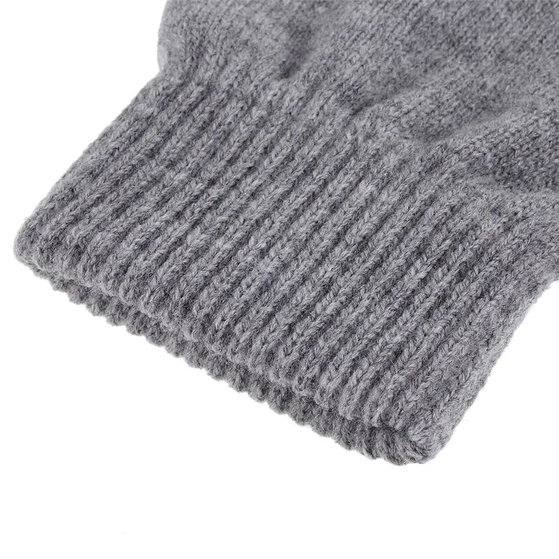 Women Touch Screen Glove Winter Warm Thick Knit for Smartphone Tablet One Size - Light Grey