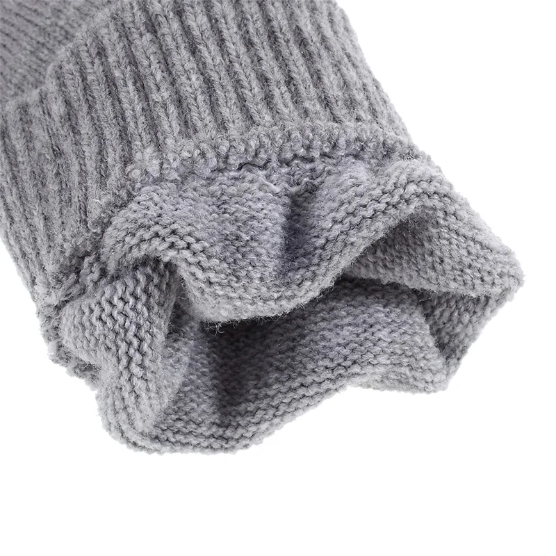 Women Touch Screen Glove Winter Warm Thick Knit for Smartphone Tablet One Size - Light Grey