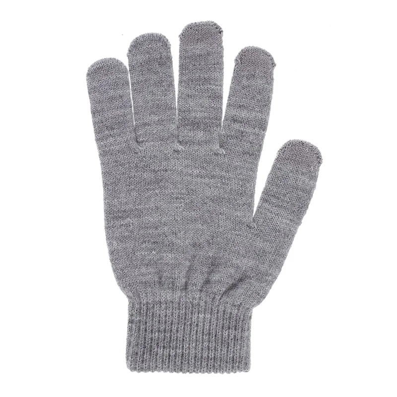 Women Touch Screen Glove Winter Warm Thick Knit for Smartphone Tablet One Size - Light Grey