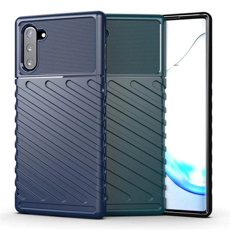 Thunder Series Twill Textur Soft TPU Handyhülle für Samsung Galaxy Note 10/Note 10 5G - Blau