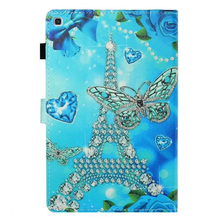 Étui de protection en cuir PU à impression de motif pour Samsung Galaxy Tab S5e SM-T720 - Tour