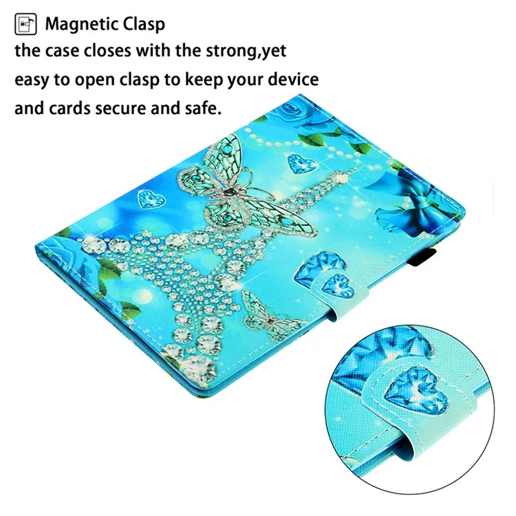 Étui de protection en cuir PU à impression de motif pour Samsung Galaxy Tab S5e SM-T720 - Tour