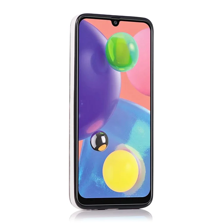 Étui de téléphone en TPU avec revêtement en cuir Crazy Horse et emplacements pour cartes avec support pour Samsung Galaxy A70s - Blanc