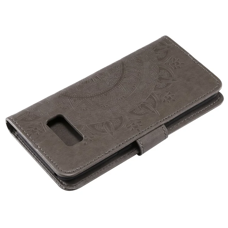 Custodia Per il Portafoglio in Pelle Magnetica di Impronta Per Samsung Galaxy S8 SM-G950 - Grigio