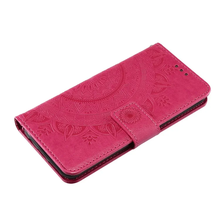 Imprint Flower Magnetic Leather Wallet Case for Samsung Galaxy S8 SM-G950 - Rose