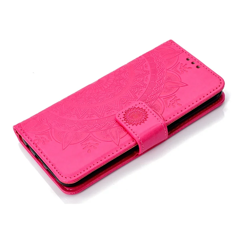 Imprint Flower Leather Wallet Case for Samsung Galaxy S7 edge SM-G935 - Rose