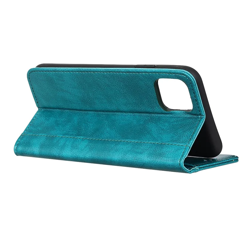 Automatisk tiltrækkende flip med tekstur af splittet læder til Samsung Galaxy A51 - Grøn