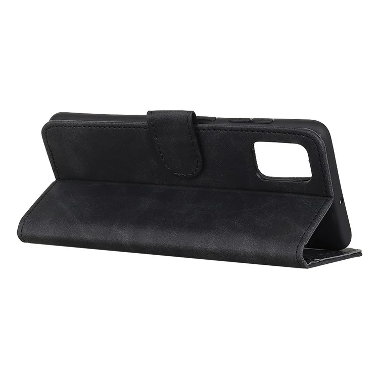 KHAZNEH Vintage Style PU Leather Wallet Case per Samsung Galaxy A51 - Nero