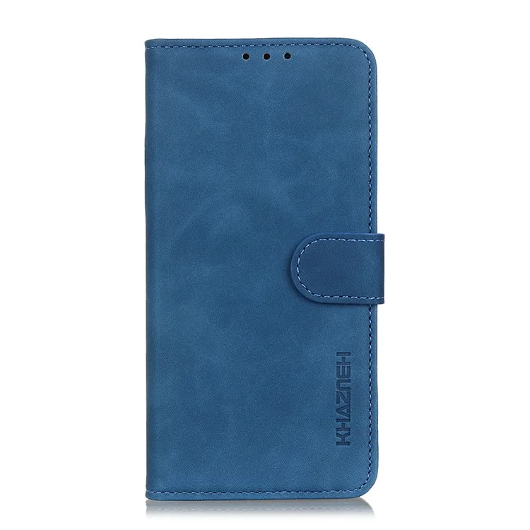 KHAZNEH Retro PU Leather Wallet Mobile Case for Samsung Galaxy A71 - Blue