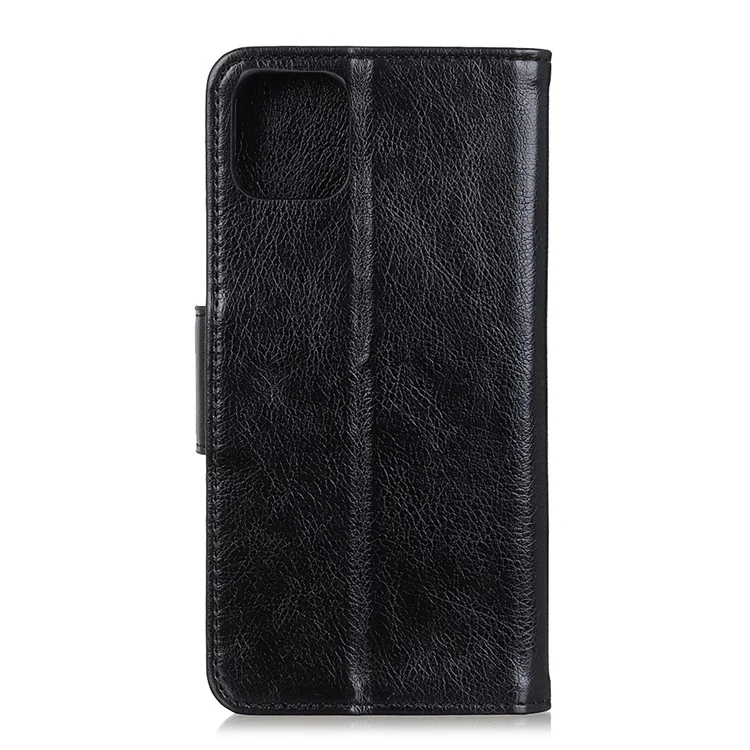 Carteira de Couro Dividido com Textura de Nappa para Samsung Galaxy S20 Plus/S20 Plus 5G - Preto