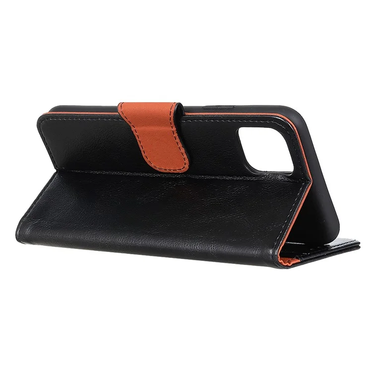 Carteira de Couro Dividido com Textura de Nappa para Samsung Galaxy S20 Plus/S20 Plus 5G - Preto