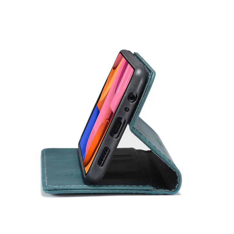 CASEME 013 Series Auto-absorbed Leather Wallet Case with Stand for Samsung Galaxy A20s - Blue
