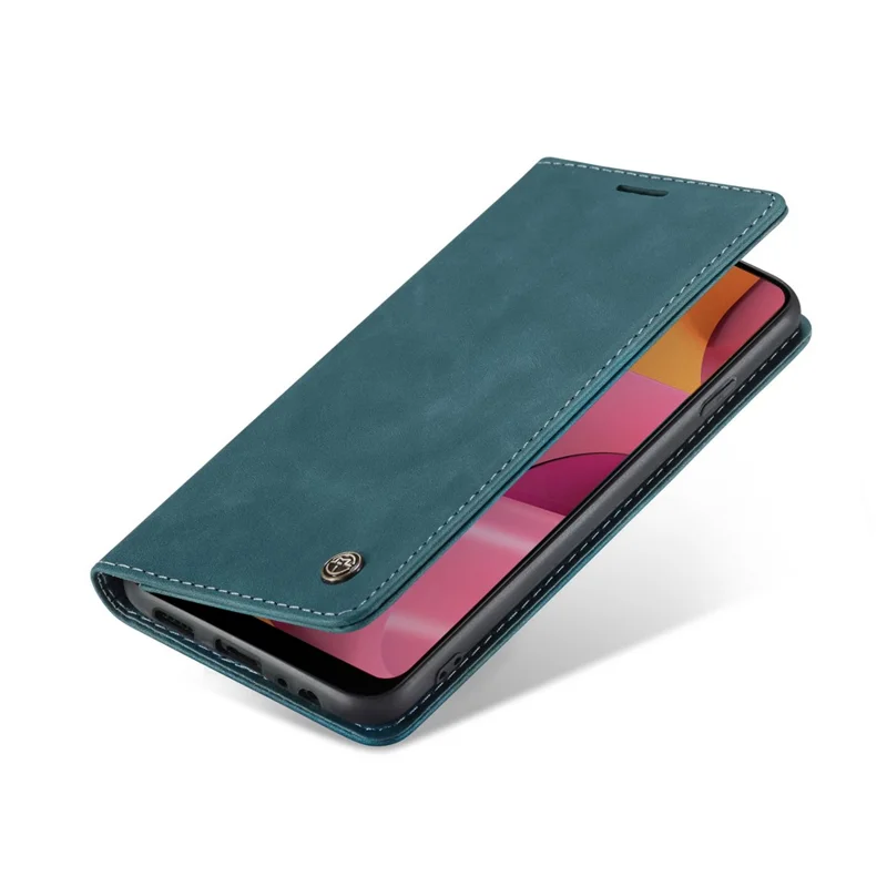 CASEME 013 Series Auto-absorbed Leather Wallet Case with Stand for Samsung Galaxy A20s - Blue