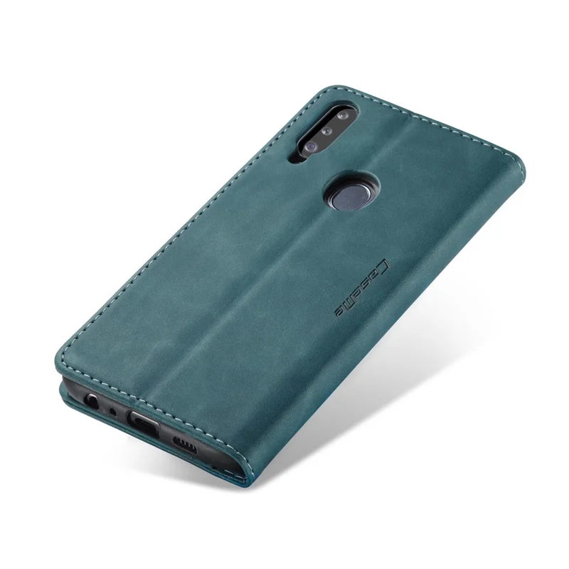 CASEME 013 Series Auto-absorbed Leather Wallet Case with Stand for Samsung Galaxy A20s - Blue