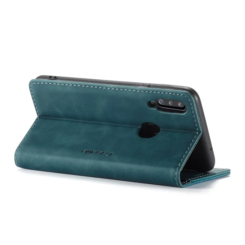 CASEME 013 Series Auto-absorbed Leather Wallet Case with Stand for Samsung Galaxy A20s - Blue