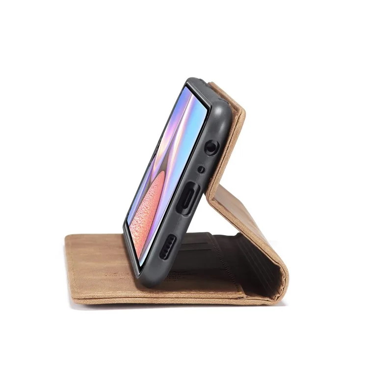 Serie Caseme 013 Custodia in Pelle Auto-assorbita Con Copertura Per Telefono Per Samsung Galaxy A10s - Marrone