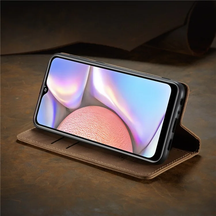 Serie Caseme 013 Custodia in Pelle Auto-assorbita Con Copertura Per Telefono Per Samsung Galaxy A10s - Marrone