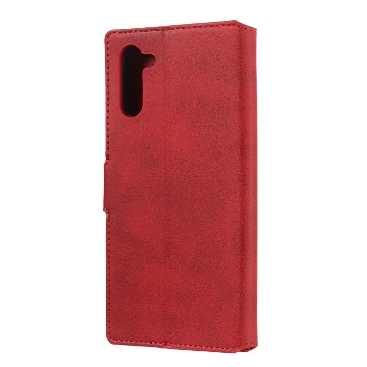 Caixa de Telefone de Couro de Carteira Clássica Para Samsung Galaxy Note 10/nota 10 5g - Vermelho