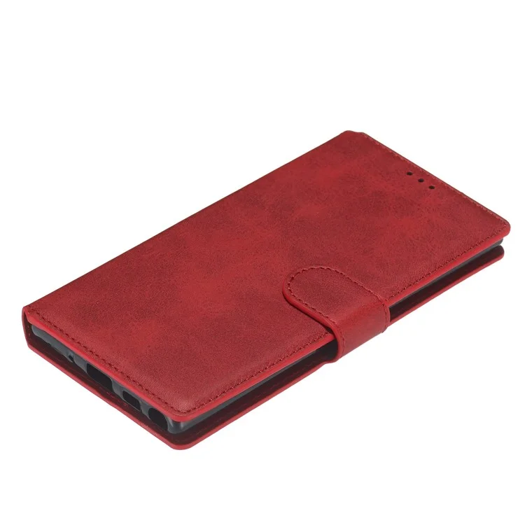 Classic Wallet Leather Stand Téléphone Pour Samsung Galaxy Note 10 / Note 10 5G - Rouge