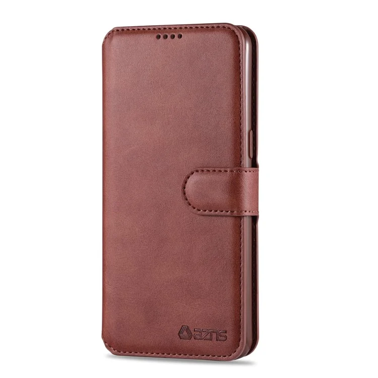 Funda de cuero con soporte para billetera AZNS para Samsung Galaxy A20s - Marrón