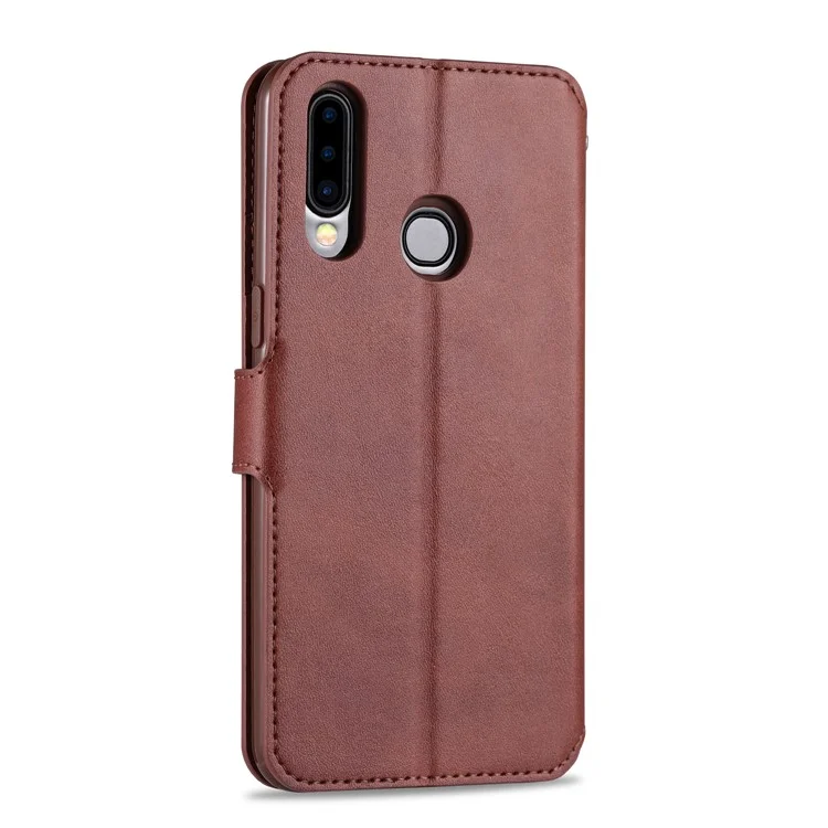 Funda de cuero con soporte para billetera AZNS para Samsung Galaxy A20s - Marrón