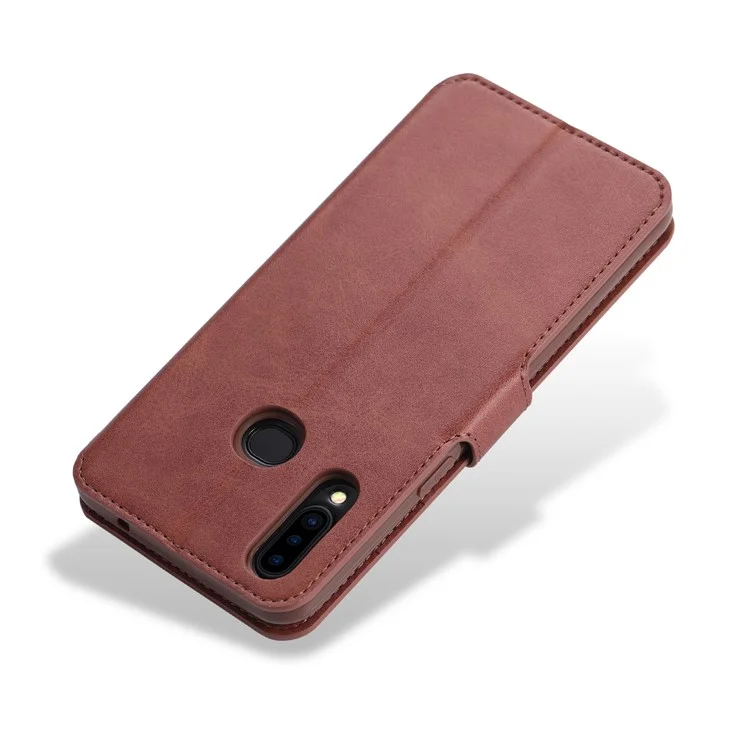 Funda de cuero con soporte para billetera AZNS para Samsung Galaxy A20s - Marrón