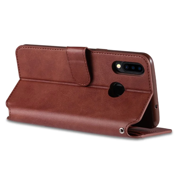 Funda de cuero con soporte para billetera AZNS para Samsung Galaxy A20s - Marrón