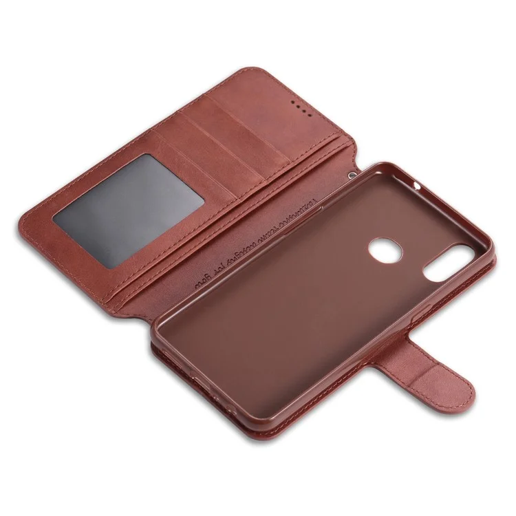Funda de cuero con soporte para billetera AZNS para Samsung Galaxy A20s - Marrón