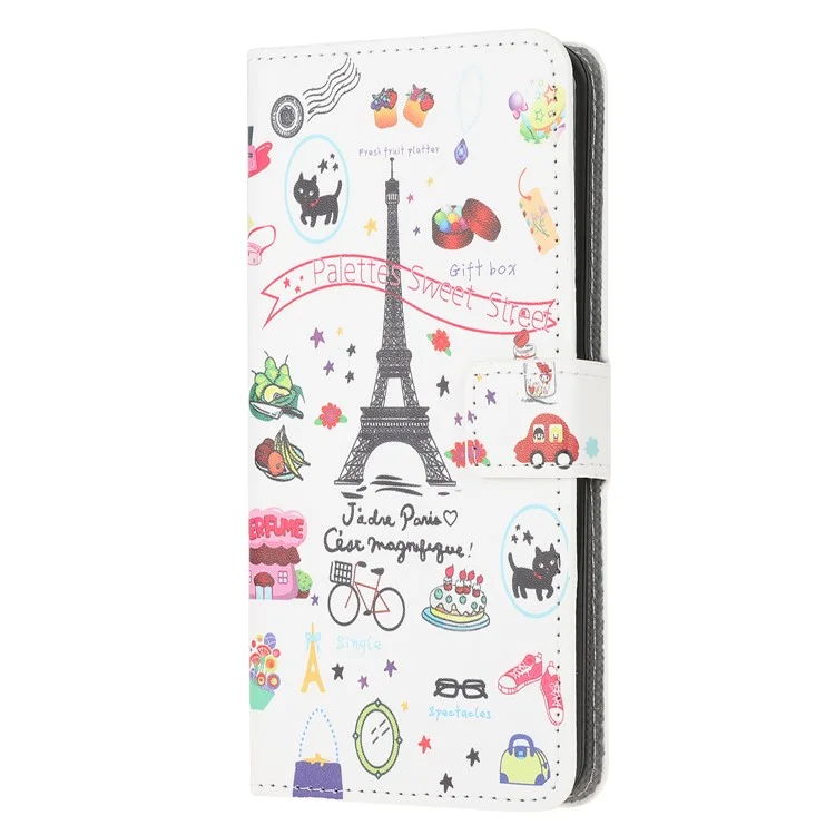 Para Samsung Galaxy A51 Patrón de impresión Cartera Cubierta de cuero con soporte ajustable - Paletas Calle Dulce
