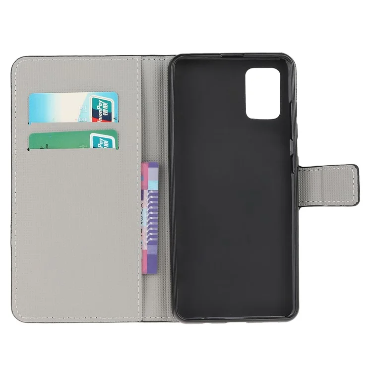 Para Samsung Galaxy A51 Patrón de impresión Cartera Cubierta de cuero con soporte ajustable - Paletas Calle Dulce