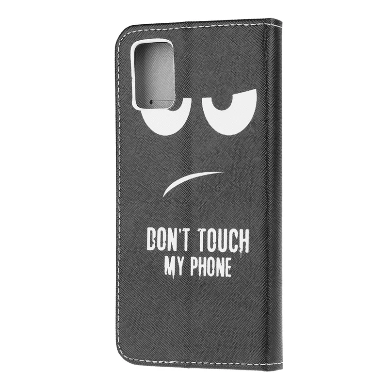 For Samsung Galaxy A71 Pattern Printing Wallet Stand Leather Mobile Shell Cover - Don't Touch My Phone