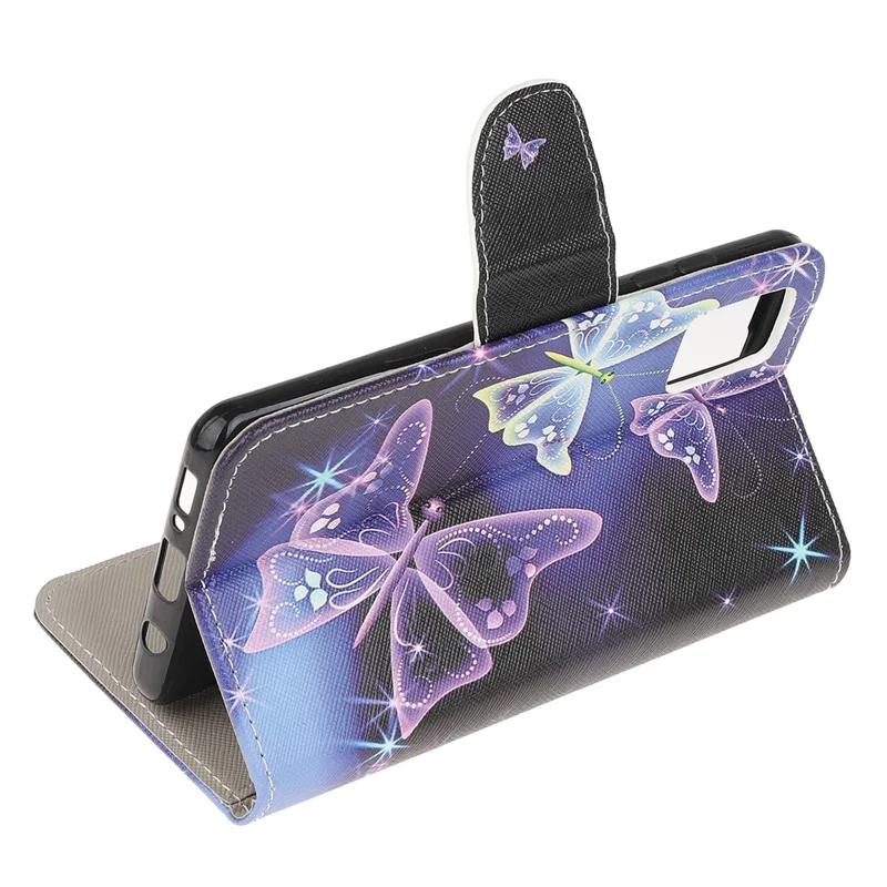 For Samsung Galaxy A71 Pattern Printing Wallet Stand Leather Mobile Shell Cover - Beautiful Butterfly