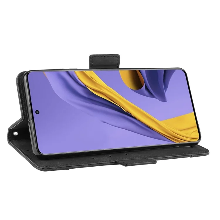 Lederbrieftasche Standhülle für Samsung Galaxy A71 - Schwarz