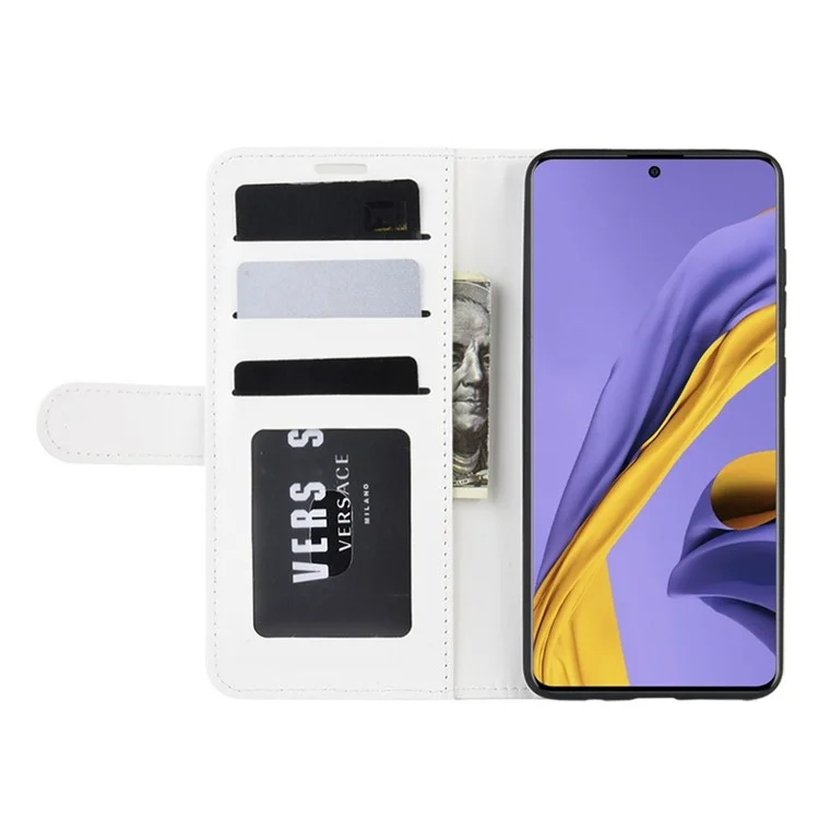 Crazy Horse Wallet Leder Stand Hülle Für Samsung Galaxy A51 - Weiß